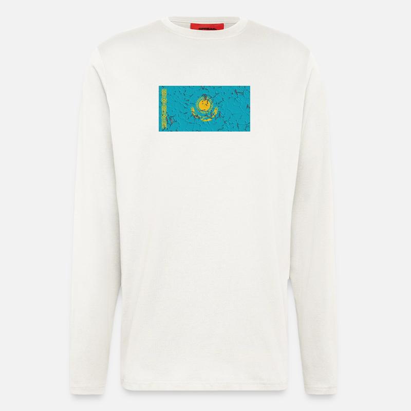 Flagge Kasachstan - Langarmshirt - made by SPREAD  - OFF WHITE