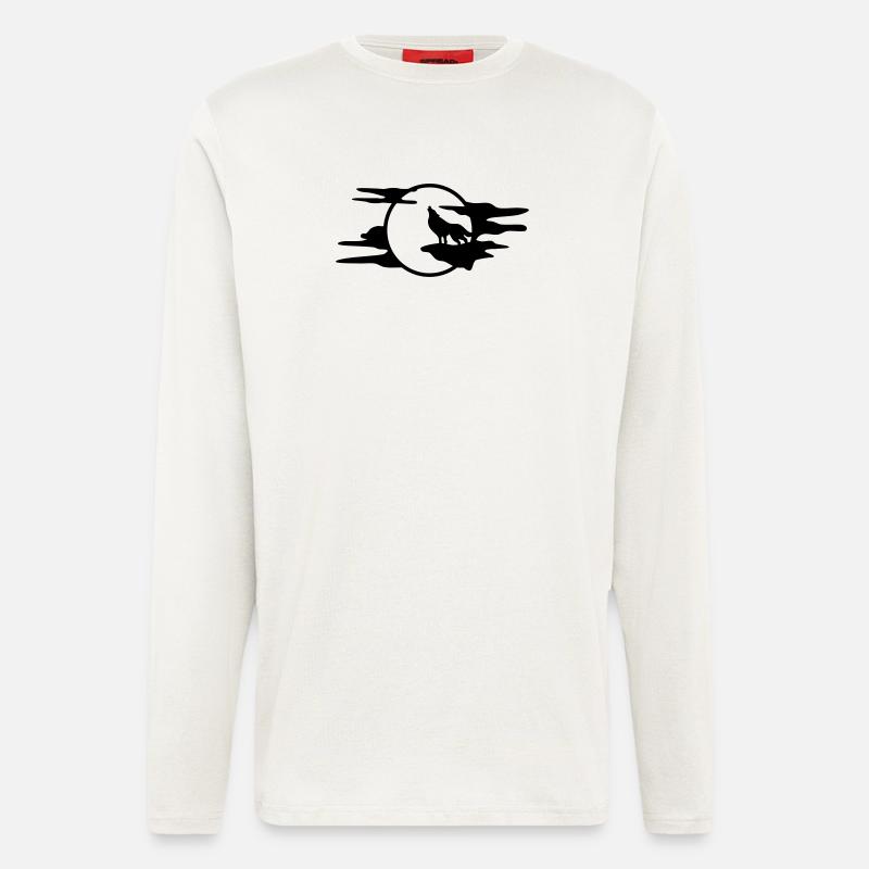 Der schwarze Wolf - Langarmshirt - made by SPREAD  - OFF WHITE