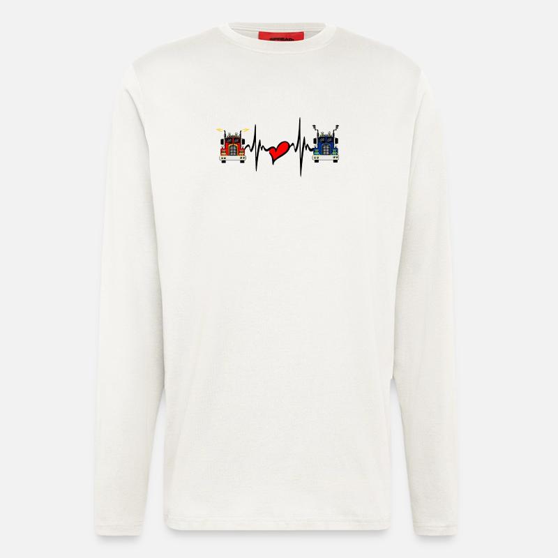 Lkw-Lkw-Herzfrequenz - Langarmshirt - made by SPREAD  - OFF WHITE