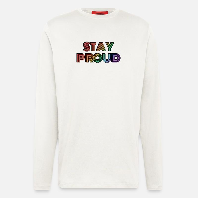 Stay Proud Rainbow Retro-Typ - Langarmshirt - made by SPREAD  - OFF WHITE