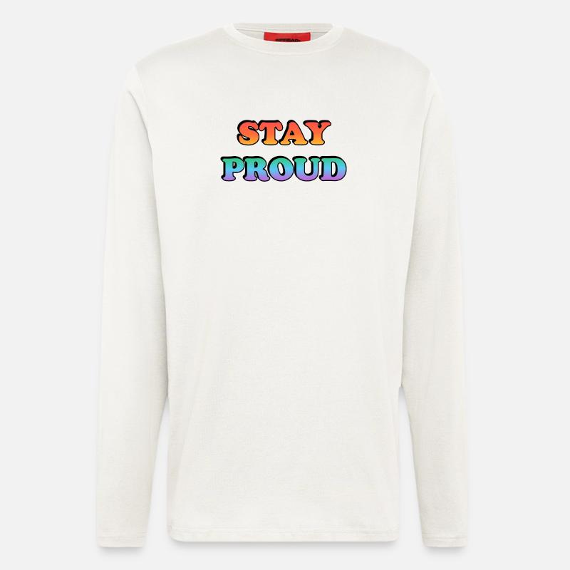 Stay Proud Rainbow Text - Longsleeve - made by SPREAD - OFF WHITE