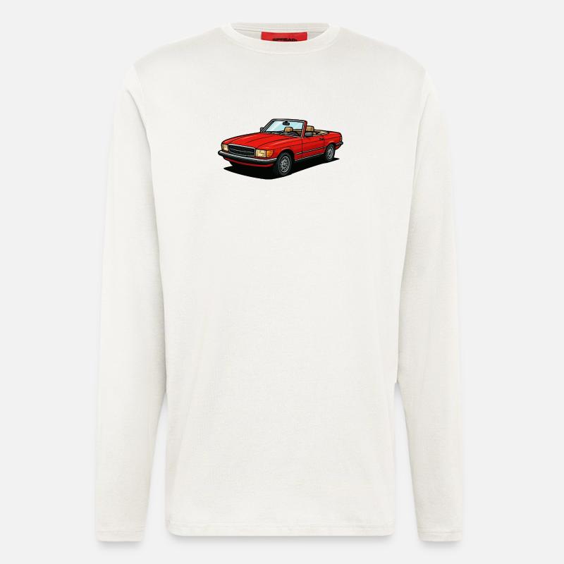 Rotes Cabrio Offenes Dach - Langarmshirt - made by SPREAD  - OFF WHITE