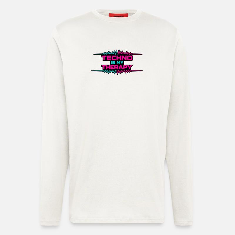 Techno Therapy Neon Pulse - Langarmshirt - made by SPREAD  - OFF WHITE