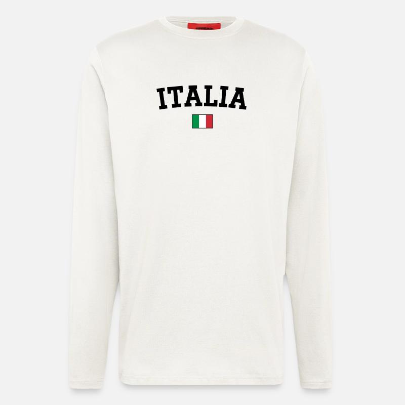 Italy Flag Design Black - Longsleeve - made by SPREAD  - OFF WHITE