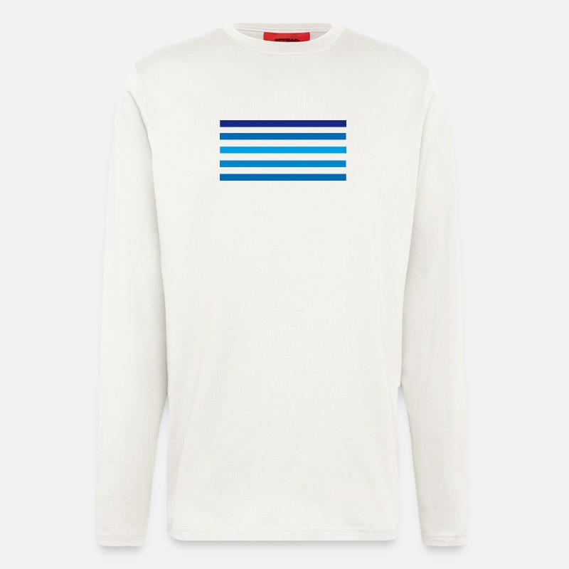 Blaue Streifen Minimal - Langarmshirt - made by SPREAD  - OFF WHITE