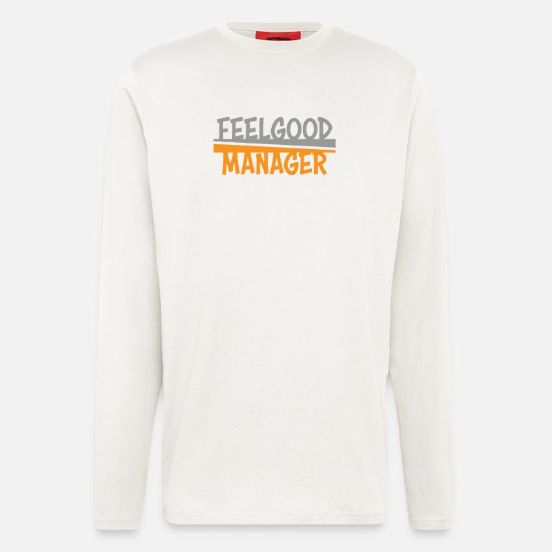 Feelgood Manager grau orange - Langarmshirt - made by SPREAD  - OFF WHITE