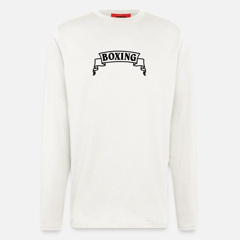 Boxen Boxtext in Wimpel oder Banner - Langarmshirt - made by SPREAD  - OFF WHITE