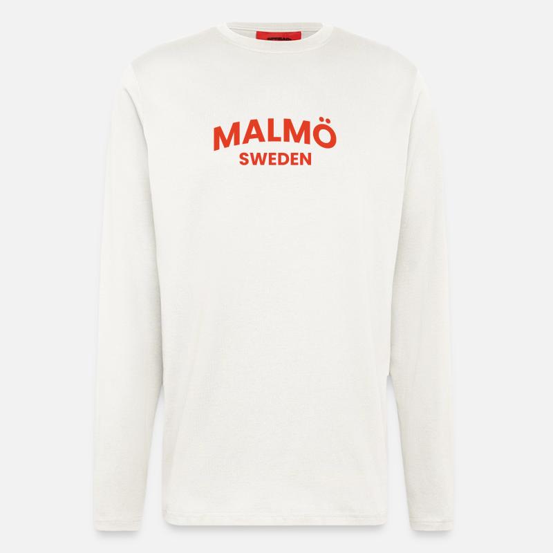 Malmö Rote Typografie - Langarmshirt - made by SPREAD  - OFF WHITE