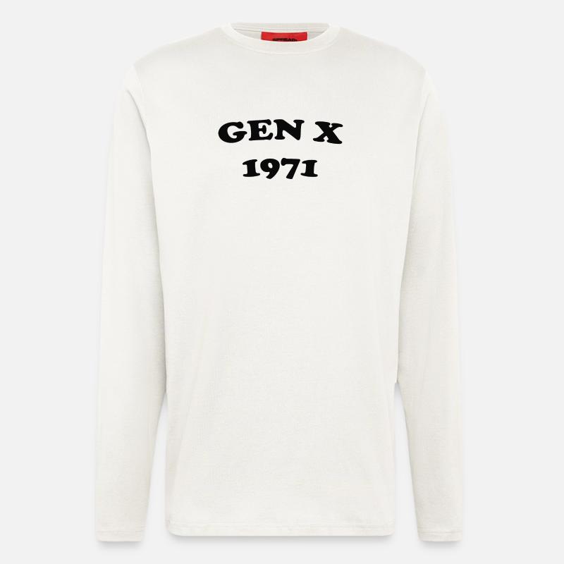 Gen X 1971 Retro Logo Tee - Longsleeve - made by SPREAD  - OFF WHITE