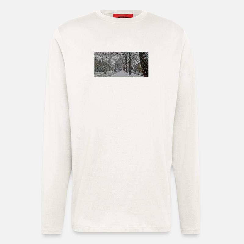 Winterallee im Schneefall - Langarmshirt - made by SPREAD  - OFF WHITE