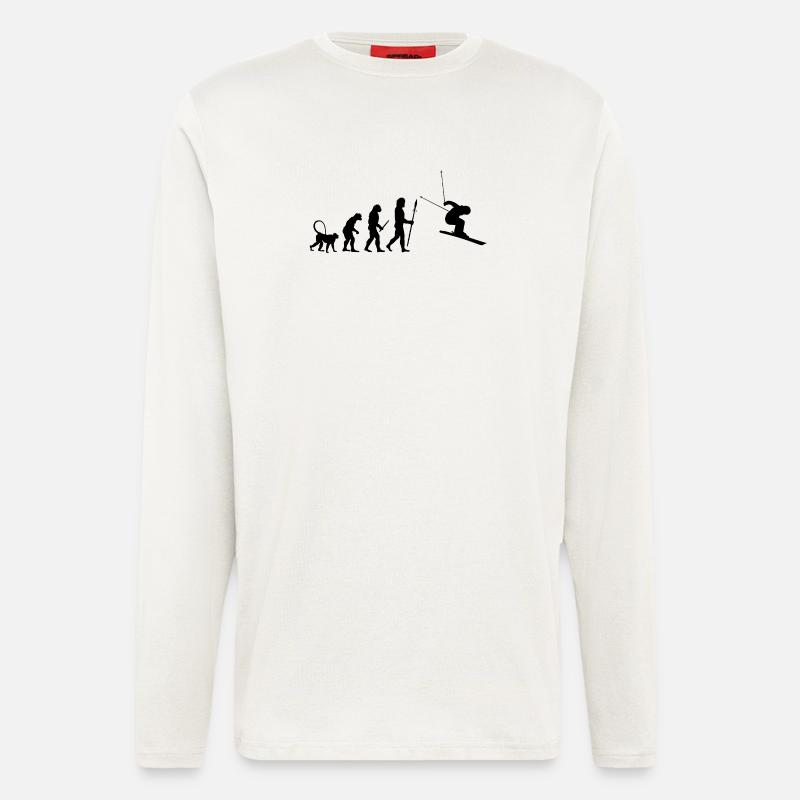Skifahrer Evolution - Langarmshirt - made by SPREAD  - OFF WHITE
