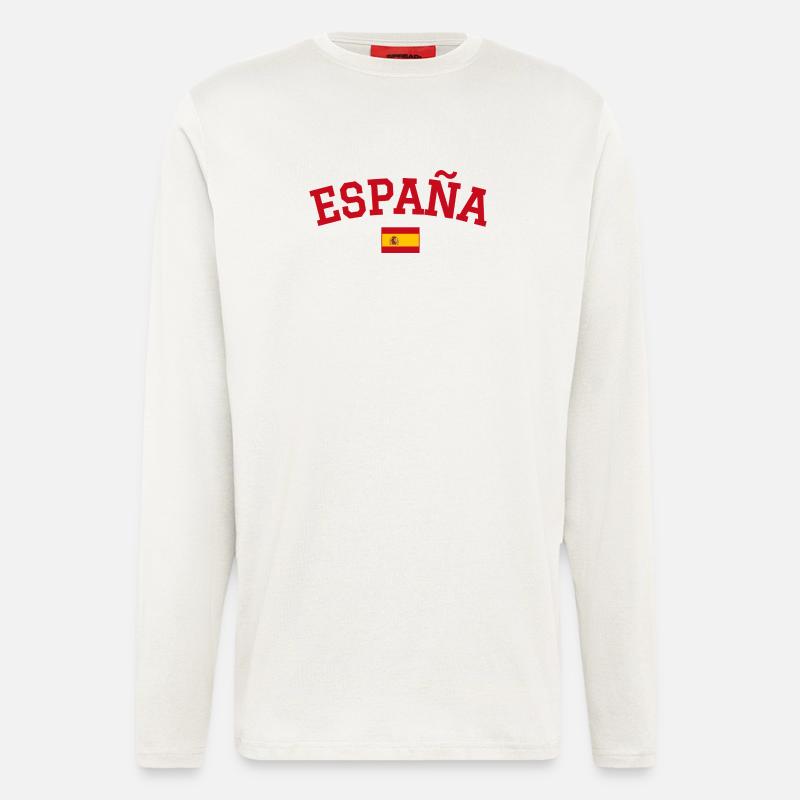Spanien Flagge Design Rot - Langarmshirt - made by SPREAD  - OFF WHITE