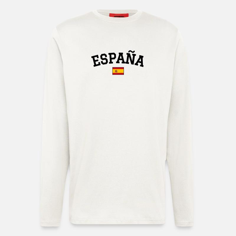 Spain Flag Design Black - Longsleeve - made by SPREAD  - OFF WHITE