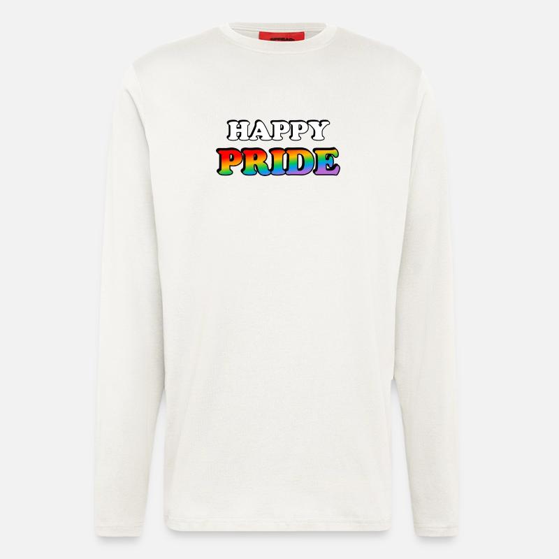 Pride Regenbogen Textdesign - Langarmshirt - made by SPREAD  - OFF WHITE