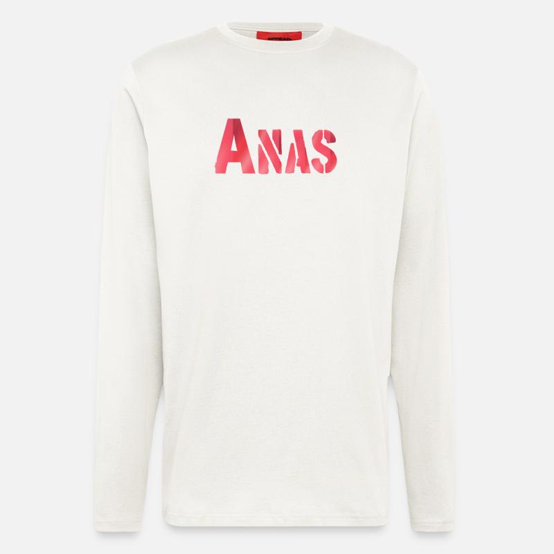 Anas Name Rot text - Langarmshirt - made by SPREAD  - OFF WHITE