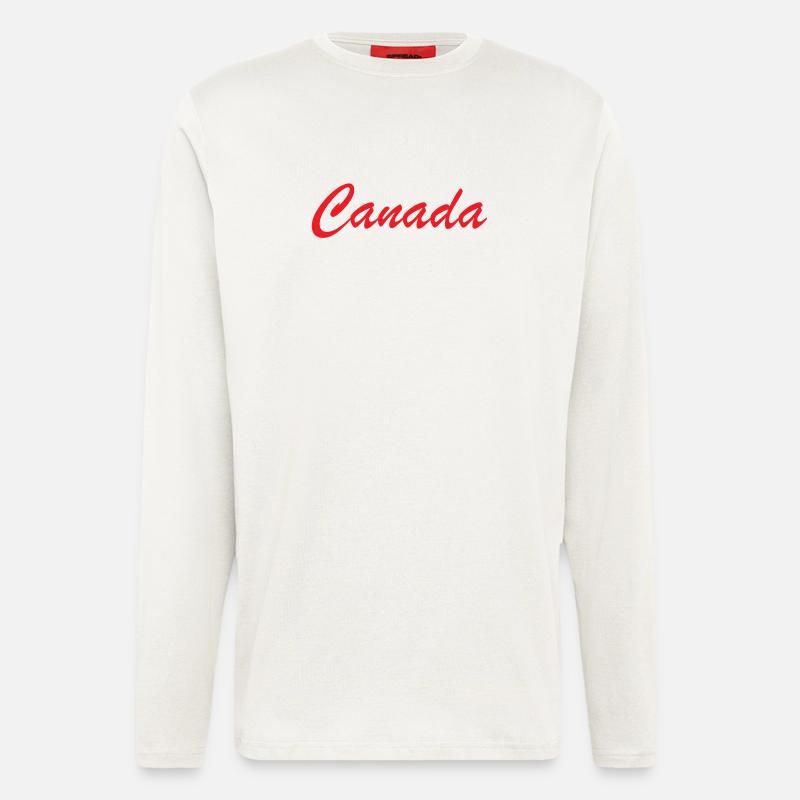 Canada Script Lettering Red - Longsleeve - made by SPREAD  - OFF WHITE