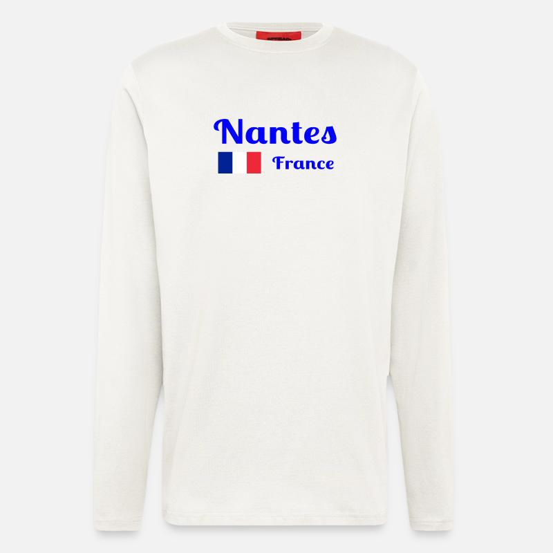 Nantes Frankreich - Stilvolle Drucke - Langarmshirt - made by SPREAD  - OFF WHITE
