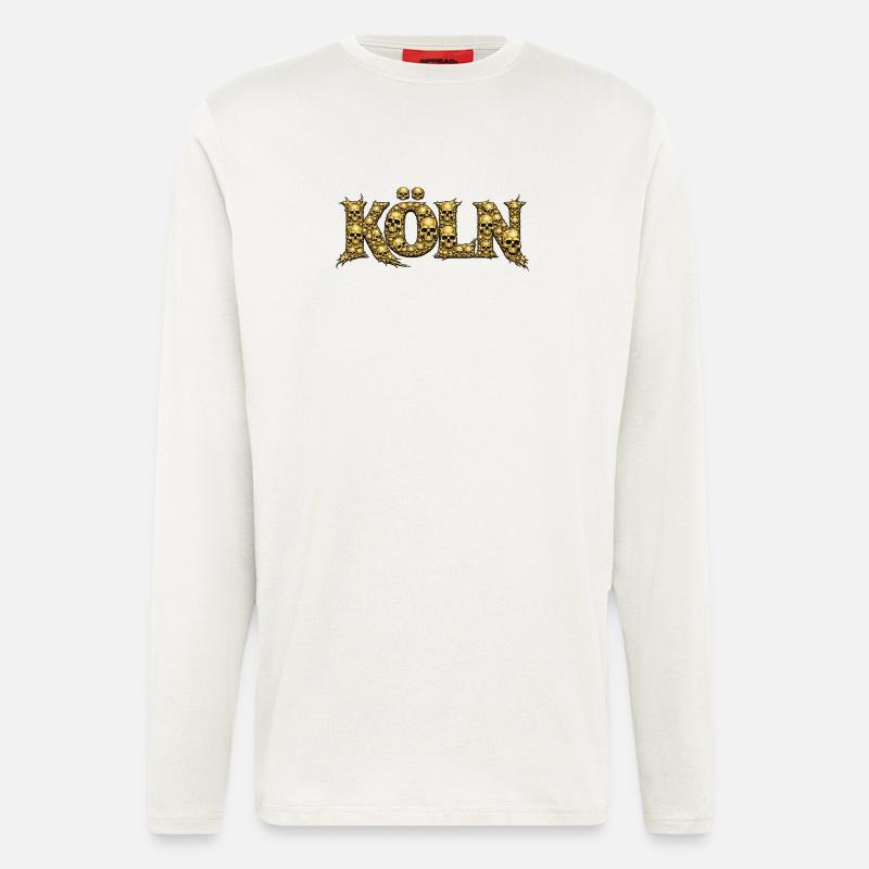 KÖLN | Goldene Schädelbuchstaben - Langarmshirt - made by SPREAD  - OFF WHITE