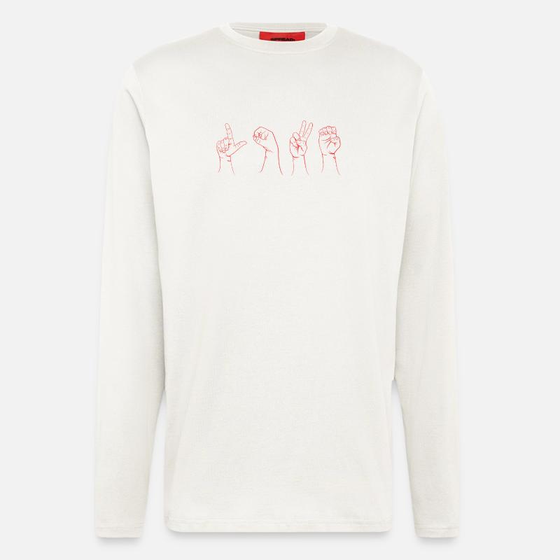 LIEBE ROTE LSF - Langarmshirt - made by SPREAD  - OFF WHITE