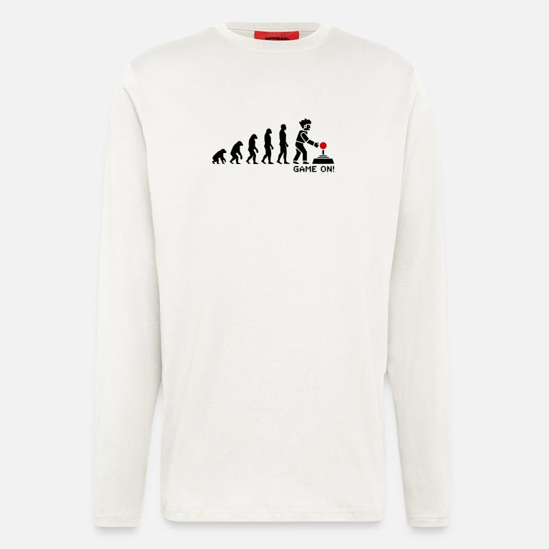 Evolution zum Gamer Pixel Look - Langarmshirt - made by SPREAD  - OFF WHITE