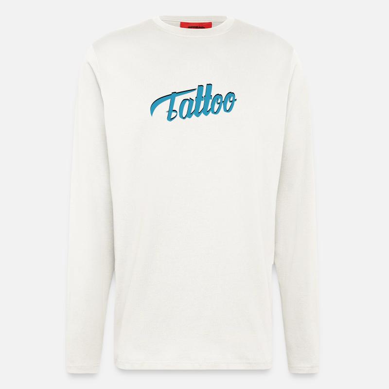 Tattoo Script in Teal - Langarmshirt - made by SPREAD  - OFF WHITE