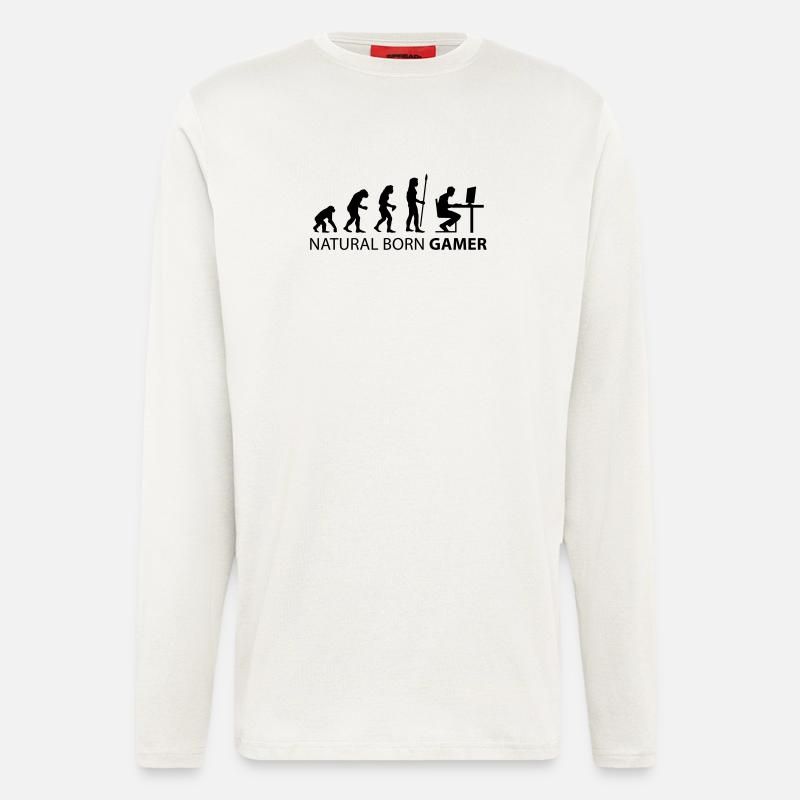 evolution natural born gamer - Langarmshirt - made by SPREAD  - OFF WHITE
