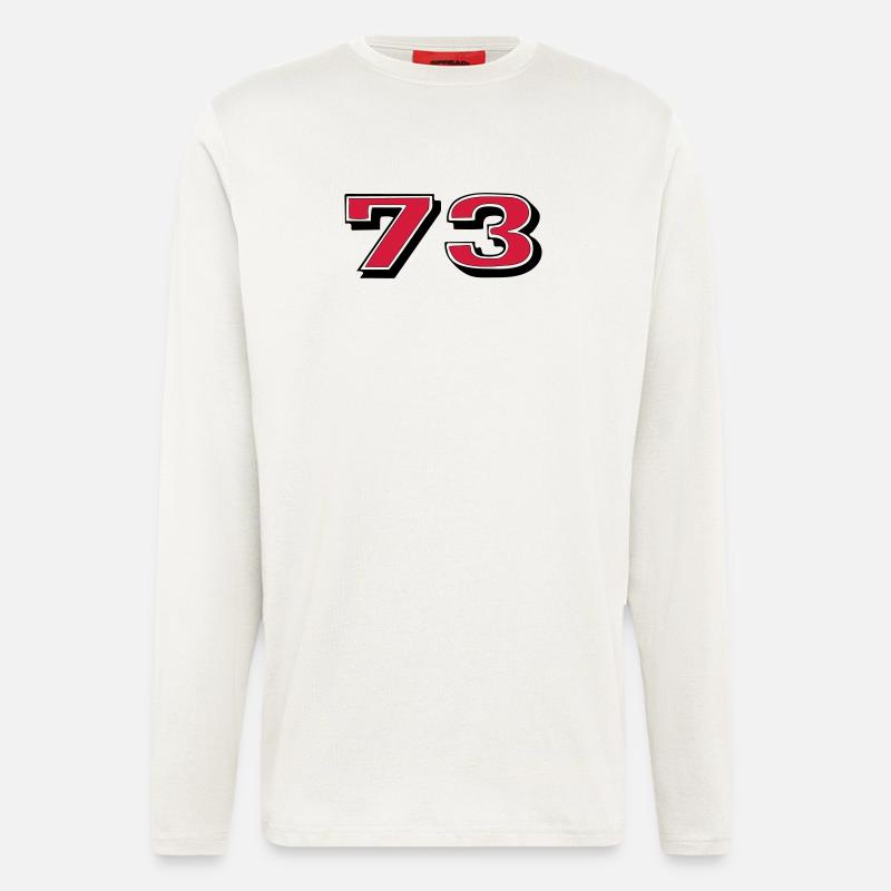 Rote 73 auf Schwarz - Langarmshirt - made by SPREAD  - OFF WHITE