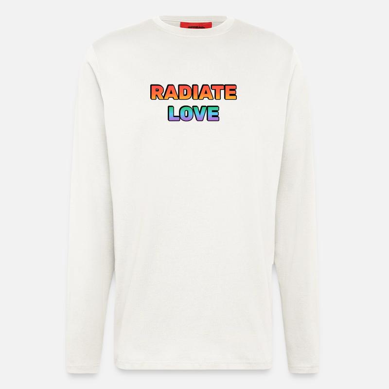 Radiate Love Gradient Typografie - Langarmshirt - made by SPREAD  - OFF WHITE
