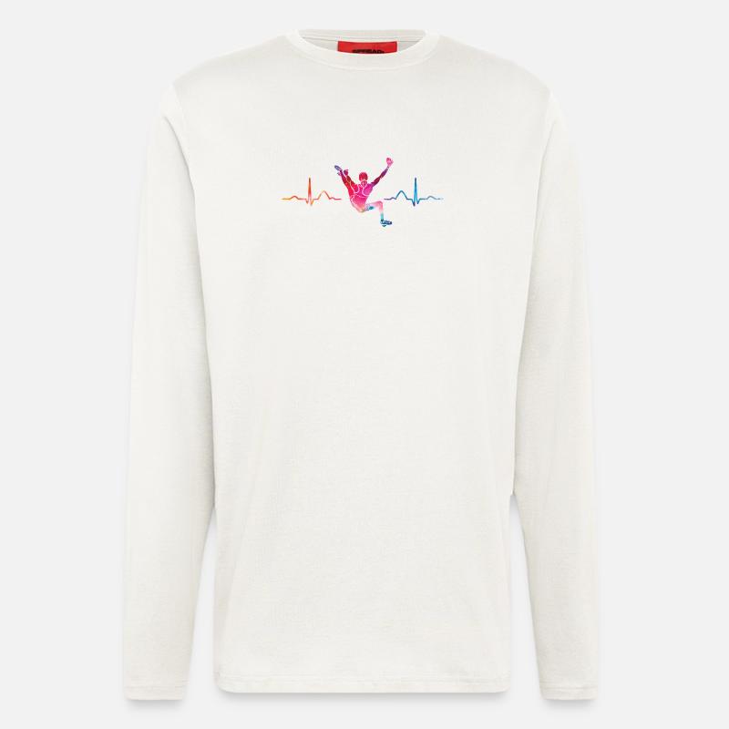 Boulderer Herzschlag Boulder Bouldern - Langarmshirt - made by SPREAD  - OFF WHITE