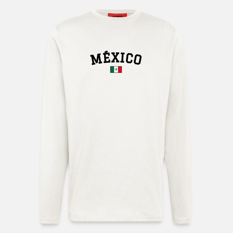 Mexico Flag Design Black - Longsleeve - made by SPREAD  - OFF WHITE