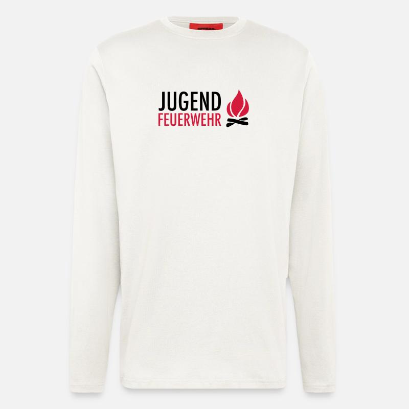 Young firefighters with flame - Longsleeve - made by SPREAD - OFF WHITE