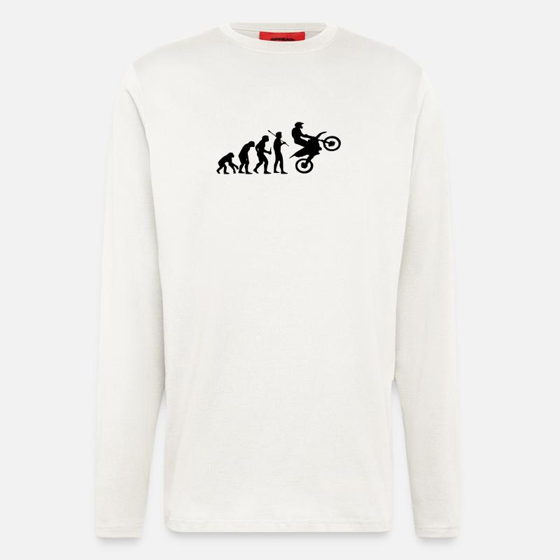 Evolution Affe zu Motocross - Langarmshirt - made by SPREAD  - OFF WHITE