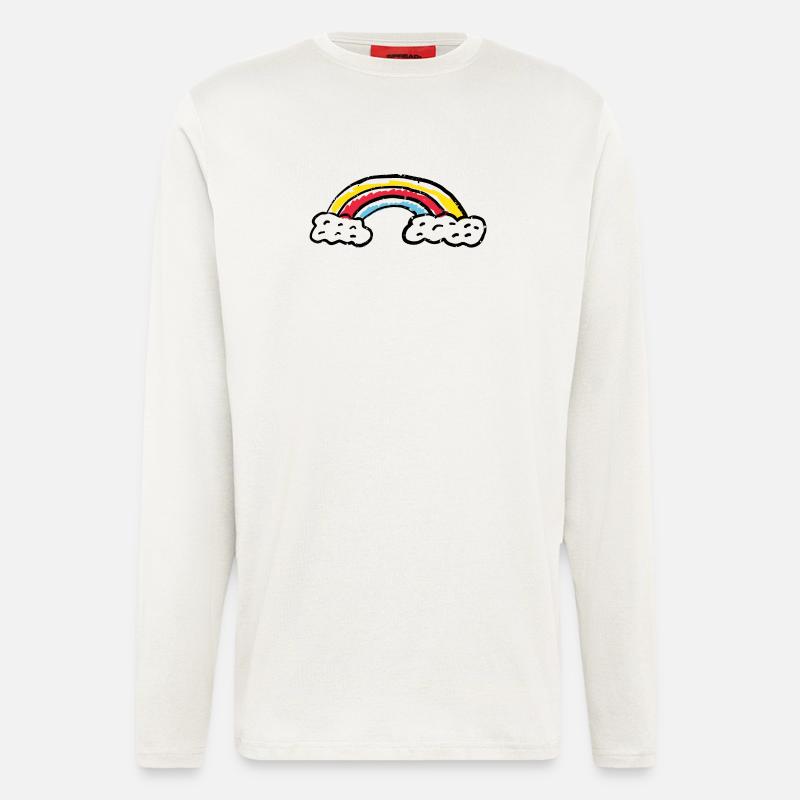 Regenbogen-Pinsel-Bogenstriche - Langarmshirt - made by SPREAD  - OFF WHITE