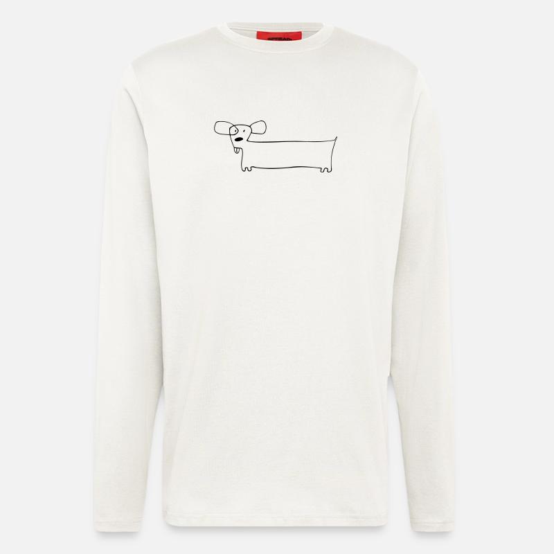 01 Hündchen Lang - Langarmshirt - made by SPREAD  - OFF WHITE