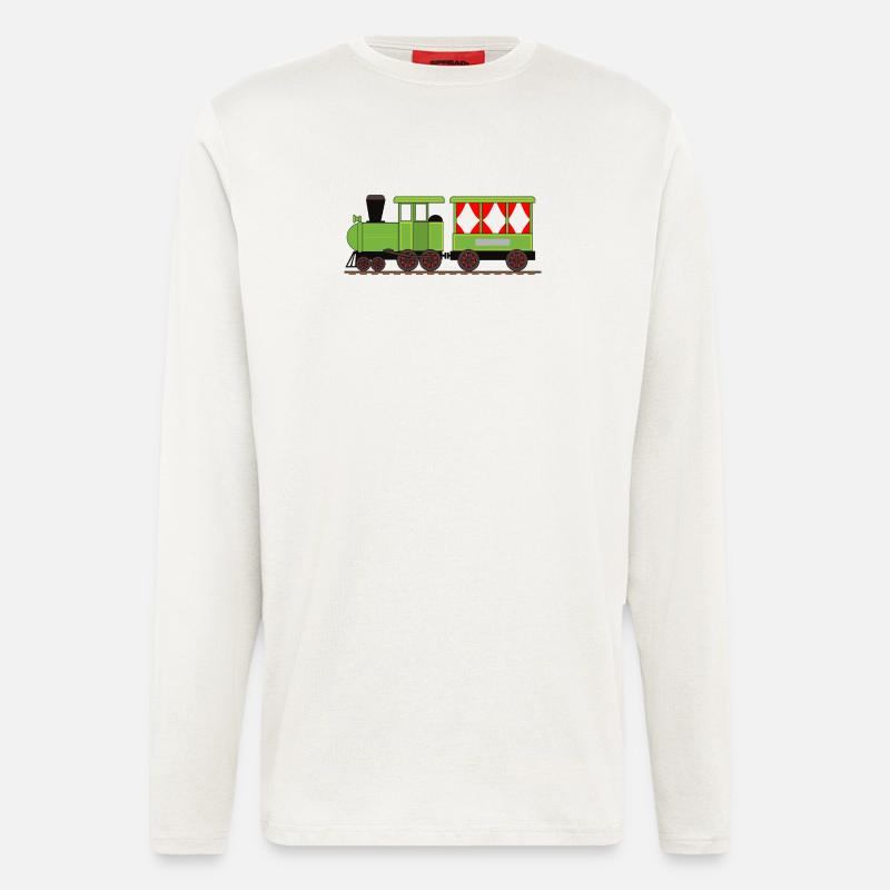 Dampflok Zug Eisenbahn - Langarmshirt - made by SPREAD  - OFF WHITE