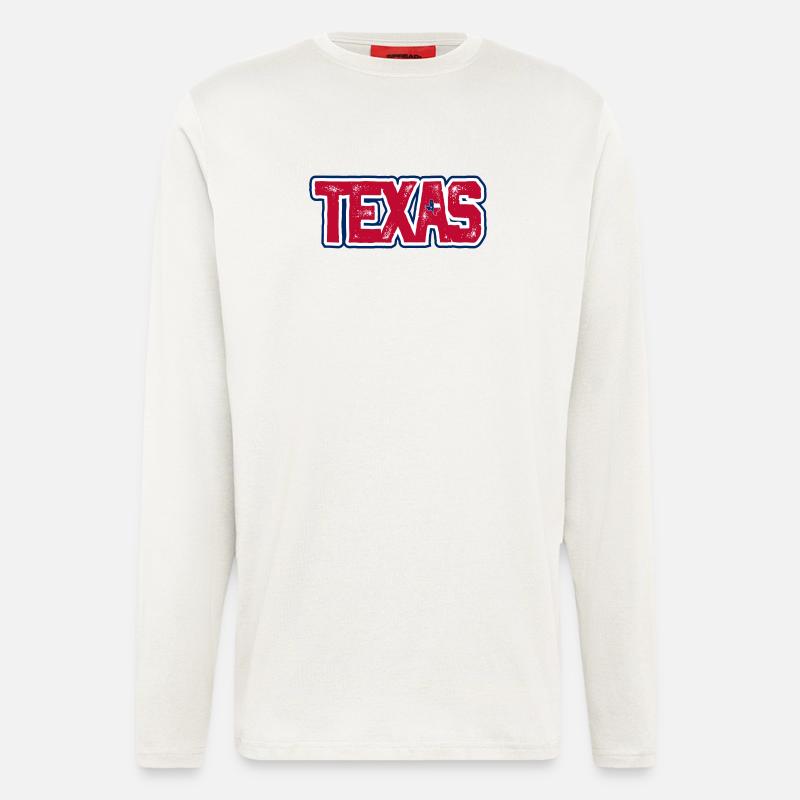 Texas Distressed Wortmarke - Langarmshirt - made by SPREAD  - OFF WHITE