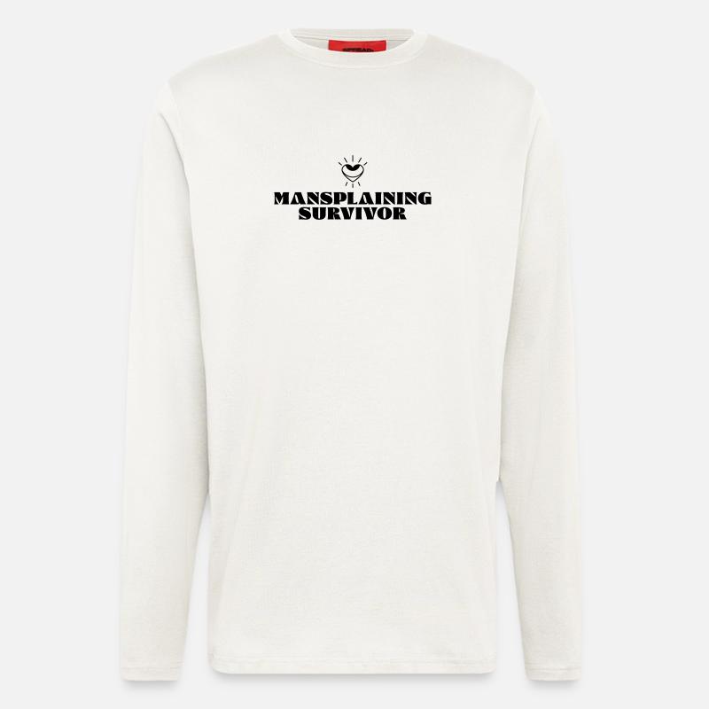 Mansplaining Survivor - Langarmshirt - made by SPREAD  - OFF WHITE
