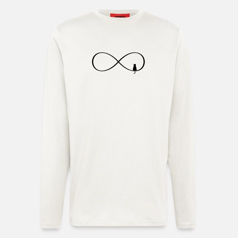 Unendlichkeitszeichen Katzenliebe Geschenk - Langarmshirt - made by SPREAD  - OFF WHITE