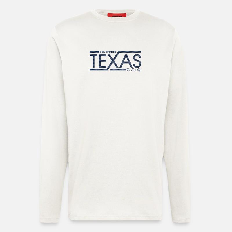 Texas Stripes Retro State Panel - Longsleeve - made by SPREAD  - OFF WHITE