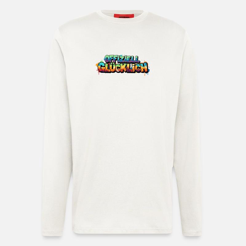 Offiziell Glücklich Version 2 - Langarmshirt - made by SPREAD - OFF WHITE