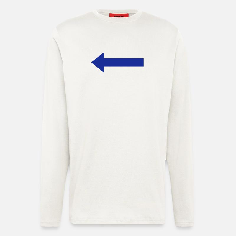 Blauer Pfeil nach links - Langarmshirt - made by SPREAD  - OFF WHITE