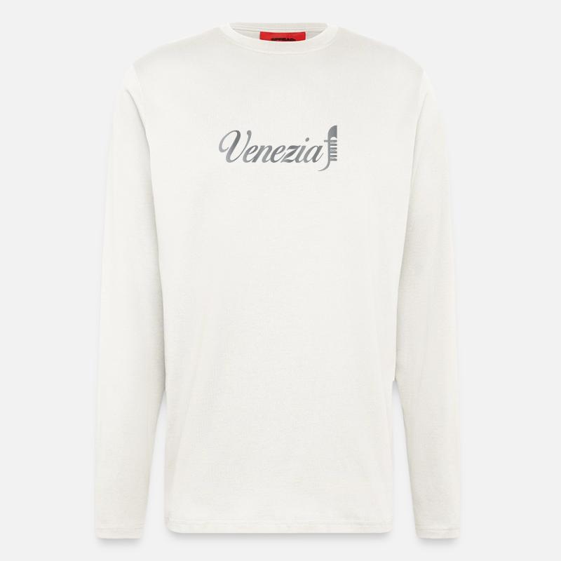 Venezia Script Metallic - Longsleeve - made by SPREAD  - OFF WHITE