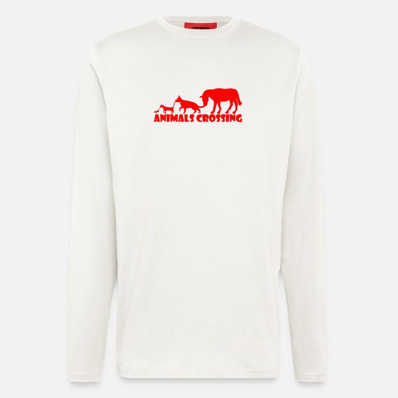 Tierabenteuer Silhouetten Design - Langarmshirt - made by SPREAD  - OFF WHITE
