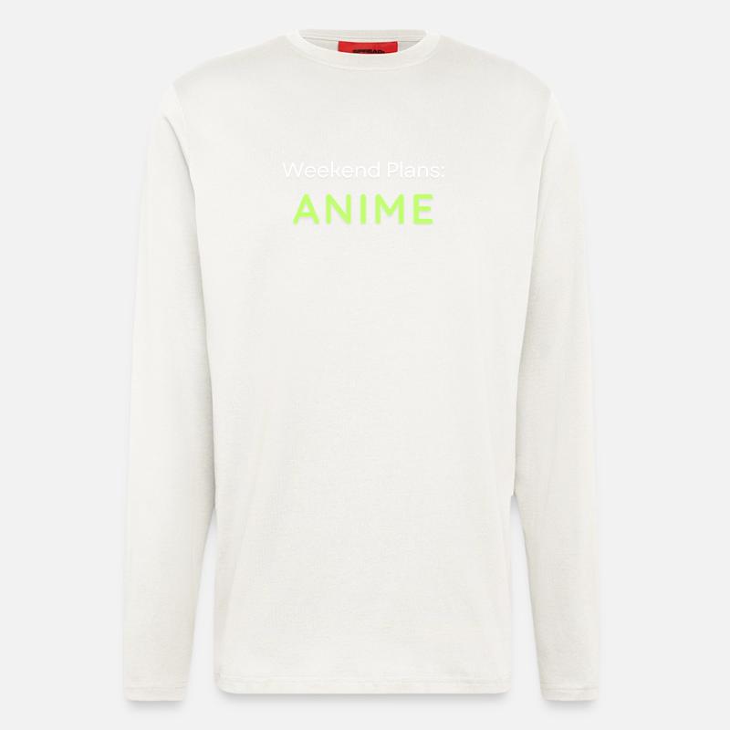 Anime Weekend Plans Conception graphique - Manches longues bio décontracté fabriqué en UE - OFF WHITE
