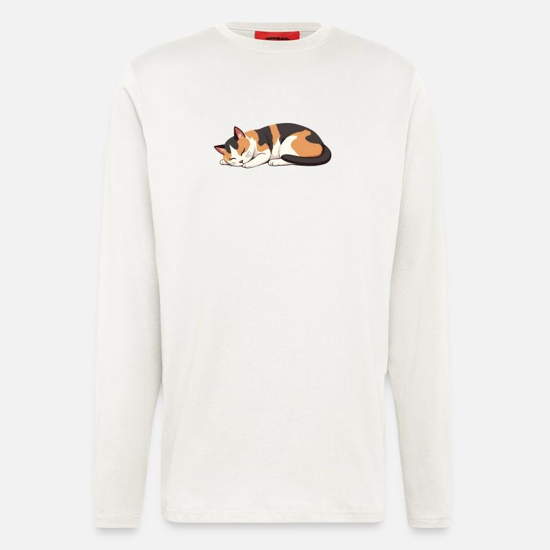 Schlafende Katze - Langarmshirt - made by SPREAD - OFF WHITE