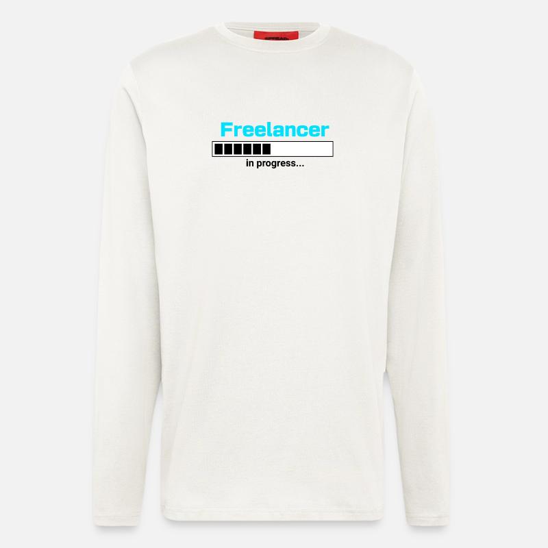 Freelancer in Progress – Selbstständigkeit Motiv - Langarmshirt - made by SPREAD  - OFF WHITE