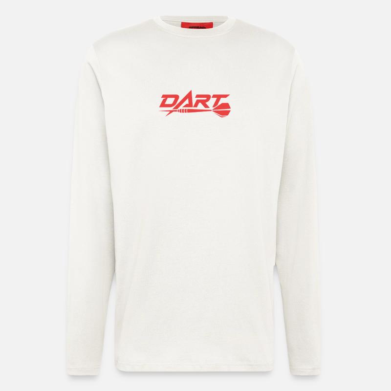 Dart Dynamischer Schriftzug mit Dartpfeil - Langarmshirt - made by SPREAD  - OFF WHITE