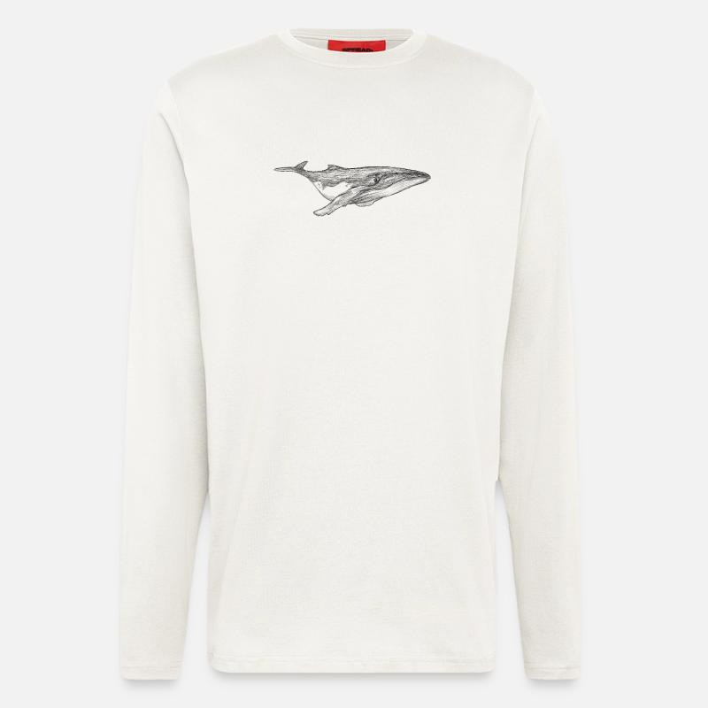 Whale design floating - Longsleeve - made by SPREAD  - OFF WHITE