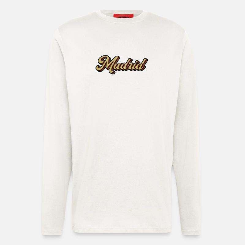 Madrid Retro Striped Script - Longsleeve - made by SPREAD  - OFF WHITE