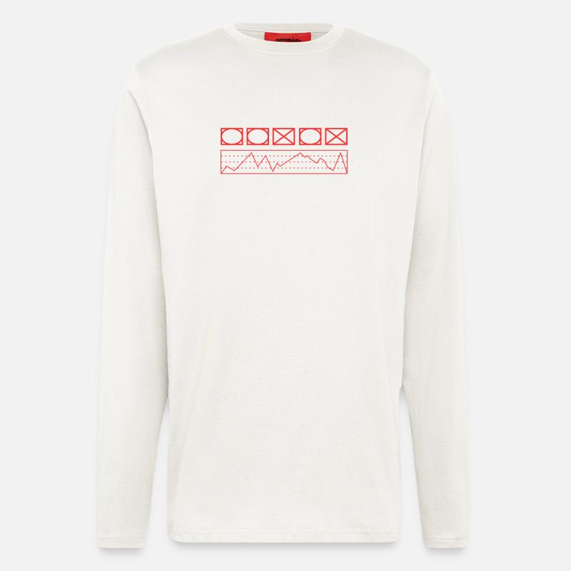 Abstraktes Liniengitter - Langarmshirt - made by SPREAD  - OFF WHITE